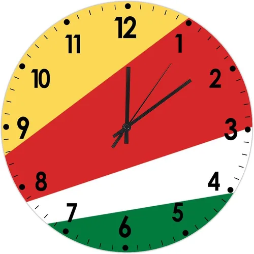Miniatura 818 de Cheyan Reloj de pared con bandera de Canadá de 12 pulgadas, silencioso, sin tictac, de PVC, funciona con pilas, reloj redondo decorativo, regalo