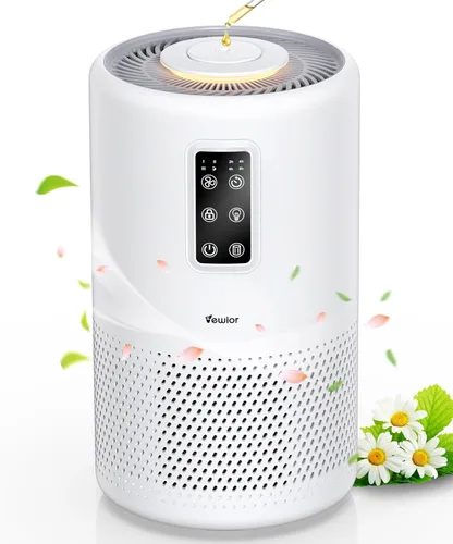 Purificadores de aire para habitación grande del hogar de hasta 1600 pies cuadrados, purificador de aire VEWIOR H13 True HEPA para dormitorio con