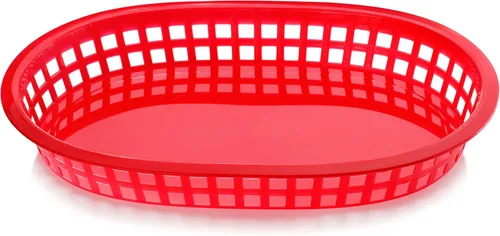 Miniatura 3 de New Star Foodservice 44065 - Cestas de comida rápida, 10.5 x 7 pulgadas, juego de 12, color rojo