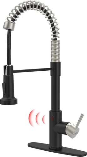 Miniatura 10 de GIMILI - Grifo de cocina sin contacto con resorte y rociador extraíble, sensor de movimiento, activado de manos libres inteligente, una sola manija