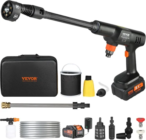 Miniatura 10 de VEVOR - Lavadora a presión inalámbrica, limpiador de energía portátil, pistola de lavadora de alta presión manual para coche con batería de 4.0Ah