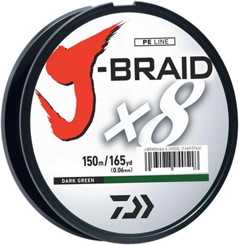 Miniatura 7 de Daiwa J-Braid Línea trenzada redonda tejida de 8 filamentos, 150 m