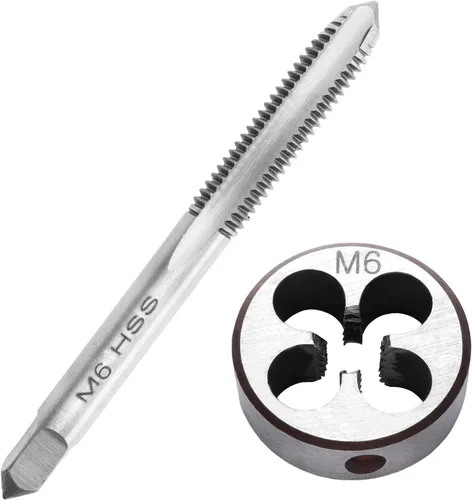 Juego de brocas y machos de roscar M6 x 1.0 métrico, juego de brocas y machos de roscar M6 x 1.0mm de acero de alta velocidad de máquina de mano