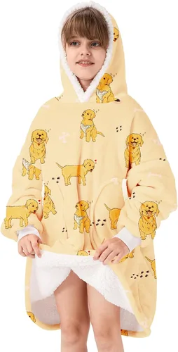 Miniatura 19 de Zando Manta con Capucha Ponible Manta para Niños y Adultos Manta Cómoda con Capucha Sudadera de Gran Tamaño Sherpa Forro Polar