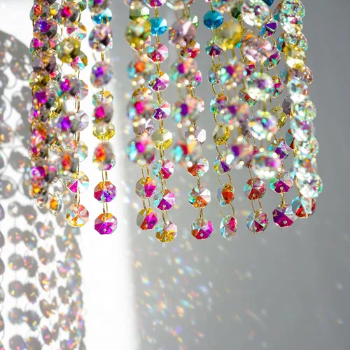 Miniatura 4 de Atrapasueños de Cristal para Ventana Colgante Campanilla de Viento Jardín Porche Hogar Boda Fiesta Fabricante de Arco Iris Perlas de Cristal