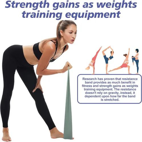 Miniatura 3 de Bandas de resistencia para entrenamiento, bandas de ejercicio de látex natural para terapia física, estiramiento, yoga, pilates, entrenamiento
