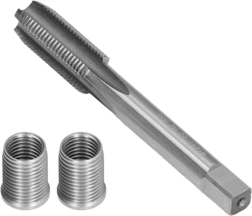 Miniatura 9 de Herramienta de reparación de rosca de bujía, perno M10x1.25 + grifo M12x1.25 accesorios para automóviles Kit de accesorios para motores de gasolina