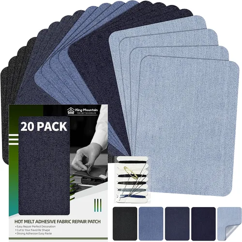 Miniatura 31 de KING MOUNTAIN Paquete de 20 parches de reparación termoadhesivos para pantalones vaqueros, kit de parches de mezclilla para jeans, 3 x 4-1/4 Cinco