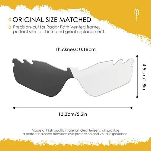 Miniatura 2 de AOZAN ANSI Z871 Replacement Lenses For Oakley Radar Path Vented Sunglasses