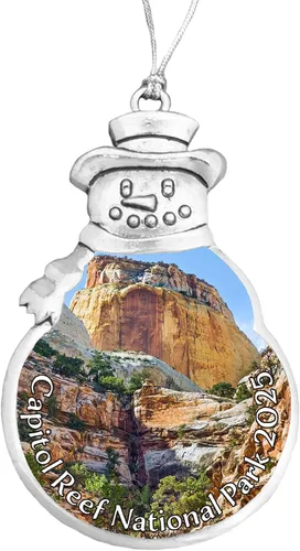 Miniatura 4 de Parque Nacional Capitol Reef National Park Adorno de Navidad Elige muñeco de nieve o bombilla (foco)
