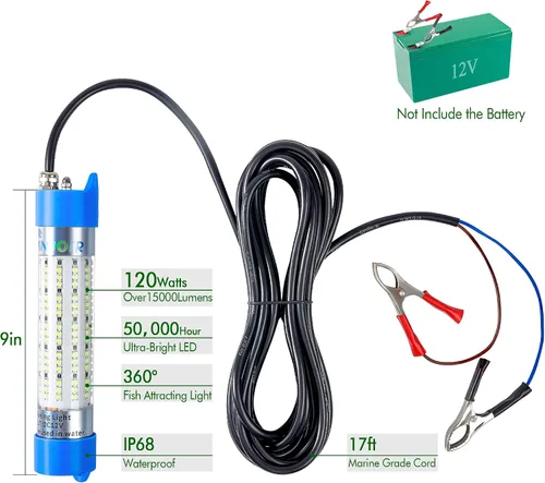 Miniatura 2 de Luz de pesca submarina 12 V 15000 LM 110 V 35000 LM verde, blanco, azul, amarillo, LED sumergible barco nocturno impermeable IP68 en agua dulce