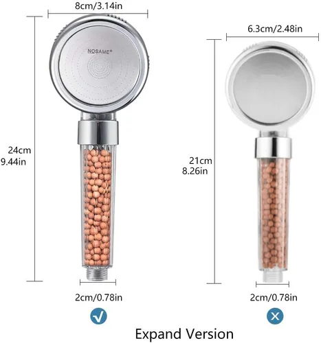 Miniatura 5 de Nosame - Cabezal de ducha, Filtro de alta presión. Ahorra agua, con 3 modos: rociador de mano para ducha de 1.6 GPM para cabello y piel.
