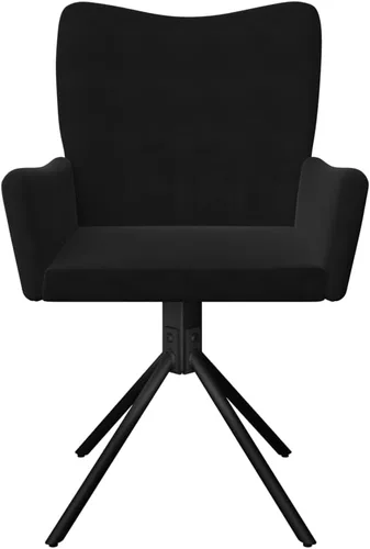 Miniatura 5 de Sillas de comedor giratorias, 2 piezas, terciopelo negro, suave y cómodo tapizado muebles de cocina y comedor, diseño moderno Sillas para Comedor