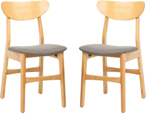 Miniatura 21 de SAFAVIEH Furniture Lucca - Juego de 2 sillas de comedor retro, color negro, madera, diseño tapizado de mediados de siglo, ideal para comedor, Cojín