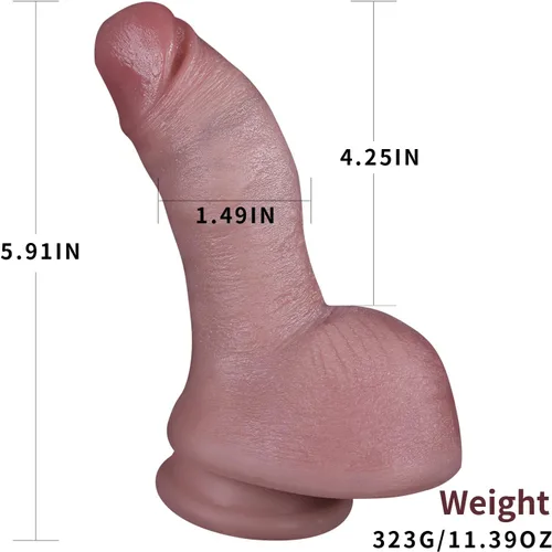 Miniatura 6 de Consoladores suaves realistas de 5.91 pulgadas para principiantes, consolador de silicona gruesa realista hecho a mano, pene suave con ventosa