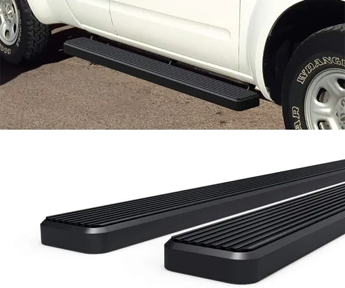 Miniatura 4 de HD Ridez Estribo de acero inoxidable de 5 pulgadas, color negro, compatible con Nissan Frontier King Cab 2005-2026 y Suzuki Equator 2005-2012 Extra