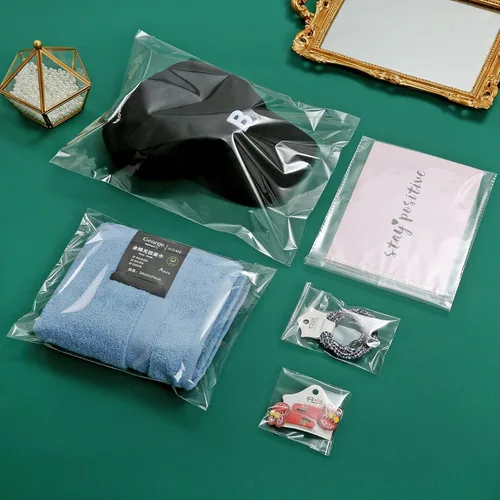 Miniatura 3 de Paquete de 200 bolsas de plástico de celofán de 10 x 13 pulgadas de grosor, transparentes, resellables, autoadhesivas, bolsa de polietileno