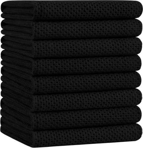 Miniatura 152 de Homaxy Paños de cocina de 100% algodón con tejido de gofre, ultra suaves, absorbentes, de secado rápido, 12 x 12 pulgadas, paquete de 6, amarillo