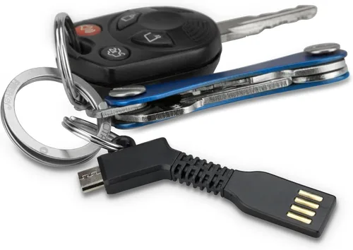 Miniatura 2 de BoxWave Cable compatible con Xiaomi Redmi Note 6 Pro - Cargador de llavero micro USB, cable micro USB - negro azabache
