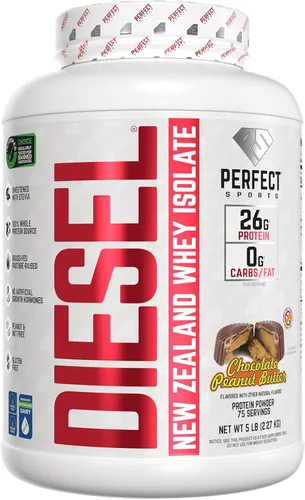 Miniatura 31 de PERFECT SPORTS Diesel 100% aislado de proteína de suero de Nueva Zelanda Endulzado con stevia, sin ingredientes artificiales, apto para dieta Keto