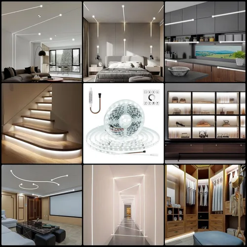 Miniatura 7 de Tira de luces LED blancas de 65.6 pies, 6500 K, tira de luz LED blanca que fluye de agua corriente con panel táctil, control inalámbrico, 28 modos