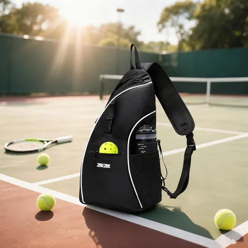 Miniatura 6 de Bolsa de pickleball, mochila de pickleball con soporte para botella de agua para hombres y mujeres Negro