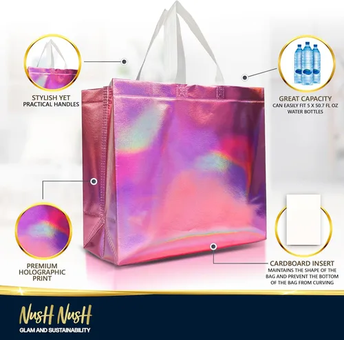 Miniatura 3 de Nush Nush - Bolsas de regalo reutilizables azul aguamarina a granel (azul aguamarina - Tamaño mediano - Juego de 30)