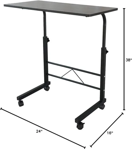 Miniatura 2 de Mesa auxiliar de sofá con ruedas, escritorio pequeño extraíble, mesa de café con ruedas ajustable en altura, escritorio elevador para computadora