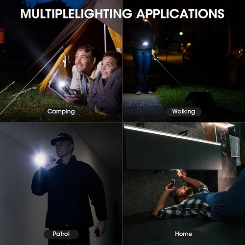 Miniatura 7 de Linterna recargable de 99,000 lúmenes de alta luminosidad - Pack de 2 luces LED brillantes con 5 modos, potente linterna impermeable de mano