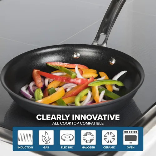 Miniatura 5 de Viking Sartén antiadherente, utensilios de cocina anodizados duros de 8 pulgadas, gris