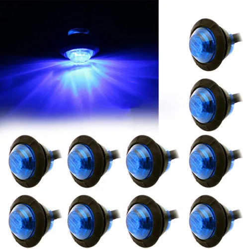 Miniatura 14 de FXC - 10 luces LED redondas de 1,9 cm - frontales y traseras, luz intermitente lateral, intermitentes para camión, coche, autobús, remolque, Púrpura