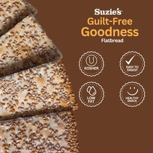 Miniatura 5 de Suzie's Spelt - Galletas de pan plano multisemilla Paquete de 12 Bajo en grasa y veganas, Kosher, grano de tren Opción de aperitivo saludable