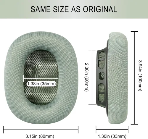 Miniatura 6 de GEVO Almohadillas mejoradas para los oídos de repuesto para auriculares Apple AirPods Max 2024, almohadillas de tela de malla, almohadillas