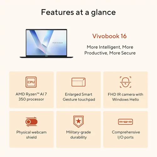 Miniatura 4 de ASUS Vivobook 16 Copilot+ PC 16.0" IPS WUXGA Display