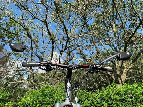 Miniatura 6 de Nueva lente de vidrio resistente a los arañazos, espejo de bicicleta para manillar, espejo retrovisor seguro giratorio, espejo de bicicleta
