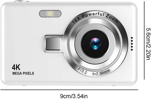 Miniatura 2 de Cámara digital 4K para fotografía de viaje, cámaras compactas de bolsillo, cámaras de vlog, cámara digital vintage con 48 Mp, zoom digital de 16x