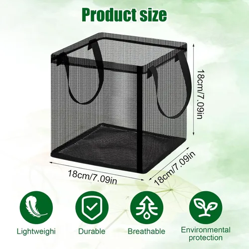 Miniatura 3 de Bolsas de plantación acuática con asas, maceta de estanque acuático de 7.8 pulgadas para estanque, bolsas de cultivo cuadradas, bolsas de tela