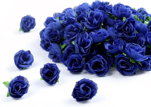 Miniatura 12 de SITUMEIZI 100 rosas artificiales de 1.3 pulgadas con cabeza de rosa rosa para decoración de bodas, gorras de graduación, pasteles, pared de flores