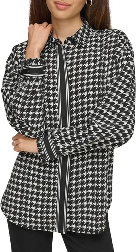 Miniatura 2 de KARL LAGERFELD Blusa de pata de gallo de gran tamaño para mujer