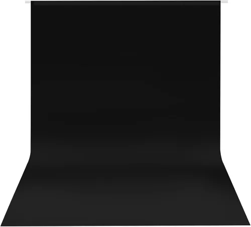 HEMMOTOP Telón de Fondo Negro 10x8 pies, Telones de Fondo Negros para Sesión de Fotos, Cortina de Fondo de Tela de Poliéster Sin Costuras para