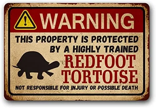 Miniatura 10 de Eveokoki Letrero de TORTOISE, divertido letrero de advertencia de metal, regalo para mascotas, mascota exótica, letrero de lata para mascotas S-8
