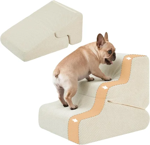 Miniatura 20 de Rampa para perros para cama, escaleras para perros de 16.5 pulgadas de alto para cama alta, escalones para mascotas 2 en 1 para perros pequeños