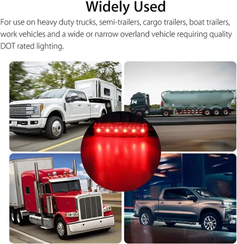 Miniatura 2 de Luces LED rojas de marcador lateral, (paquete de 20) 6 LED 2835 SMD lámparas de liquidación para camión, remolque, caravana, camioneta, tractor, 20