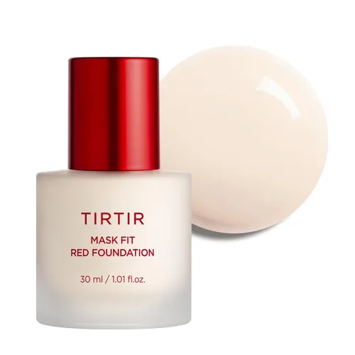TIRTIR Base de maquillaje rojo Mask FitCobertura impecable de larga duración, esencia energética, ligera, hidratante, difuminadora de poros, acabado