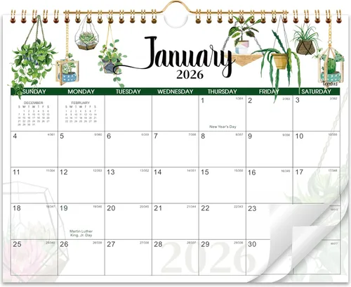 Calendario de pared 2026 – Calendario 2026, calendario de 12 meses 2026 de enero a diciembre de 2026, 11 x 8.5 pulgadas, calendario mensual 2026,
