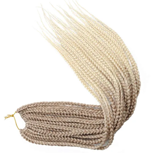 Miniatura 9 de 6 paquetes/lote (14/18/24/30) pulgadas, 0.4 in, 20 hebras por paquete, 3 extensiones de cabello trenzado de ganchillo finas, diámetro 3X