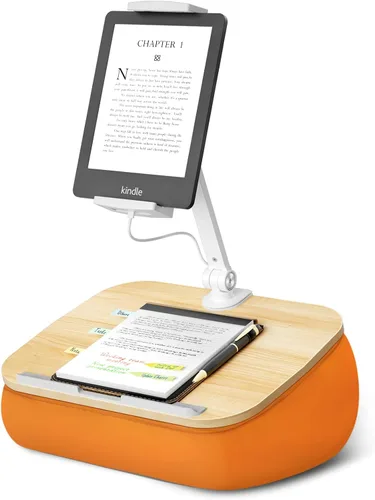 Miniatura 10 de ERGONOV Almohada de frijoles para regazo acogedora Kindle con soporte ajustable para brazo, soporte de tableta de 360°, se adapta a Kindle
