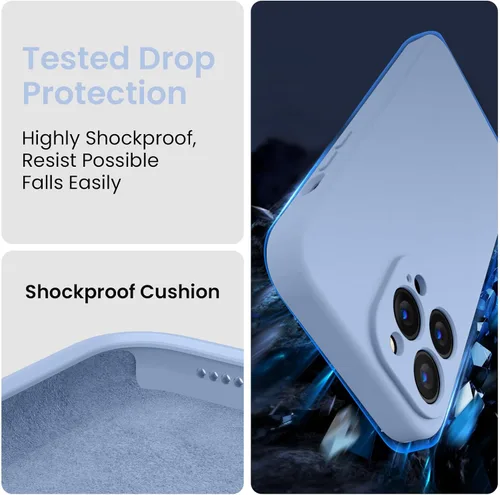 Miniatura 4 de FireNova Funda diseñada para iPhone 13 Pro Max, funda de silicona [protección de cámara] con [2 protectores de pantalla], forro interior de Azul