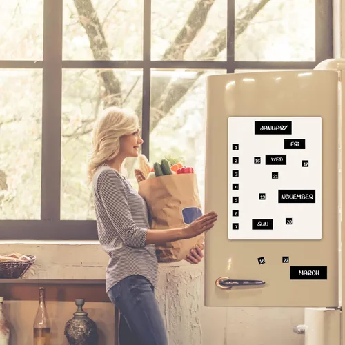 Miniatura 5 de Calendario magnético para refrigerador con 50 días de la semana y meses, indicadores magnéticos para oficina y pizarra blanca