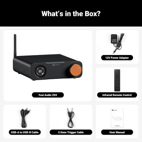 Miniatura 6 de Fosi Audio ZD3 Preamplificador DAC de escritorio, convertidor de audio digital a analógico totalmente equilibrado con ES9039Q2M para amplificador